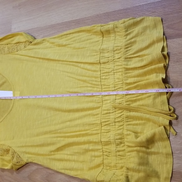 Costa Blanca mustard yellow scoop neck lace insert top XL NWT - Picture 8 of 8